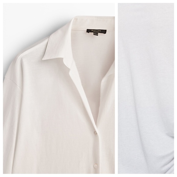 NWT. Massimo Dutti White Viscose Blend Shirt/Blouse. Size XS. - Picture 5 of 10